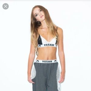 YESAH Knit Two-Toned Bralette Black White size S/M